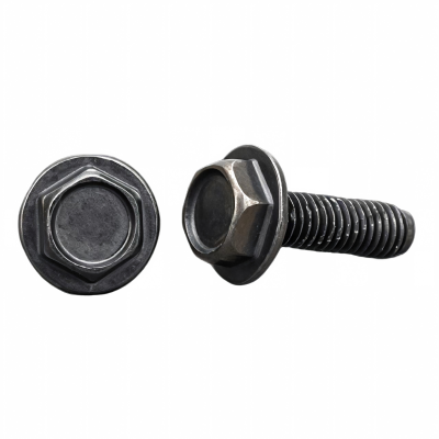 Hex Head Flange Bolt, Black Oxide High Strength Flange Screw With Integrated Washer